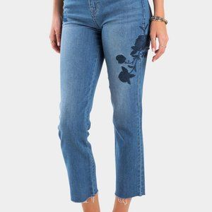 NWT Harper Heritage Floral Embroidered Straight Jeans Sz 27